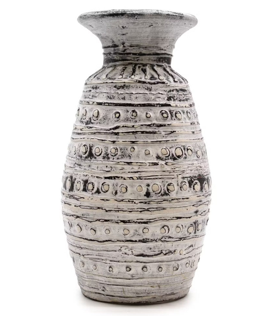 Handcrafted Tribal Ceramic Vase – Textured Stone Finish