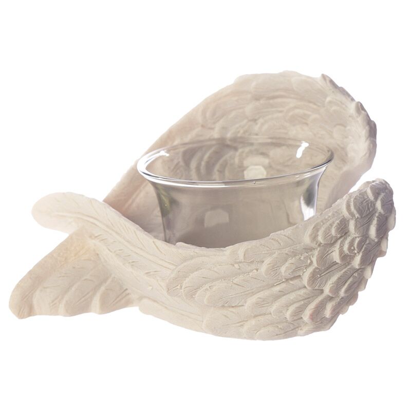 Decorative candle holder shaped like a wave on a white background