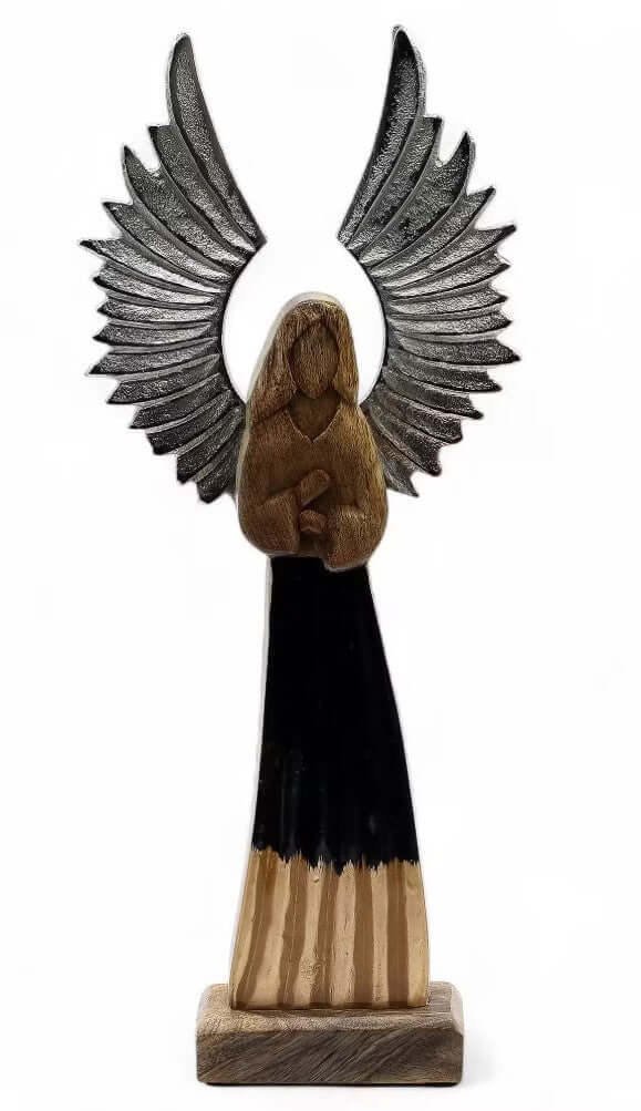 Decorative angel figurine with wings on a white background