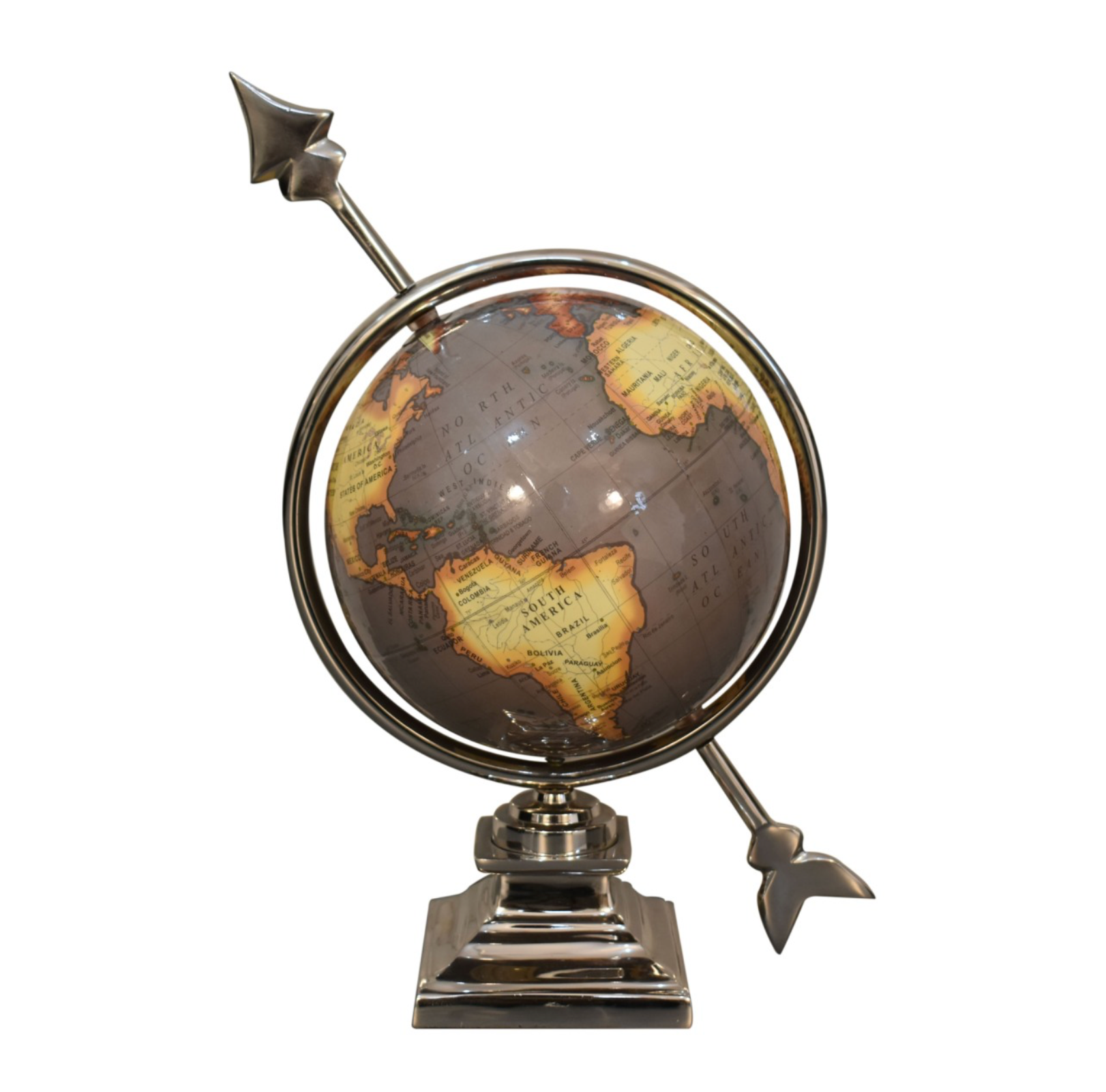 Spiritual decorative globe with metallic finish symbolising alignment and peace – Sofiya Designs Shop