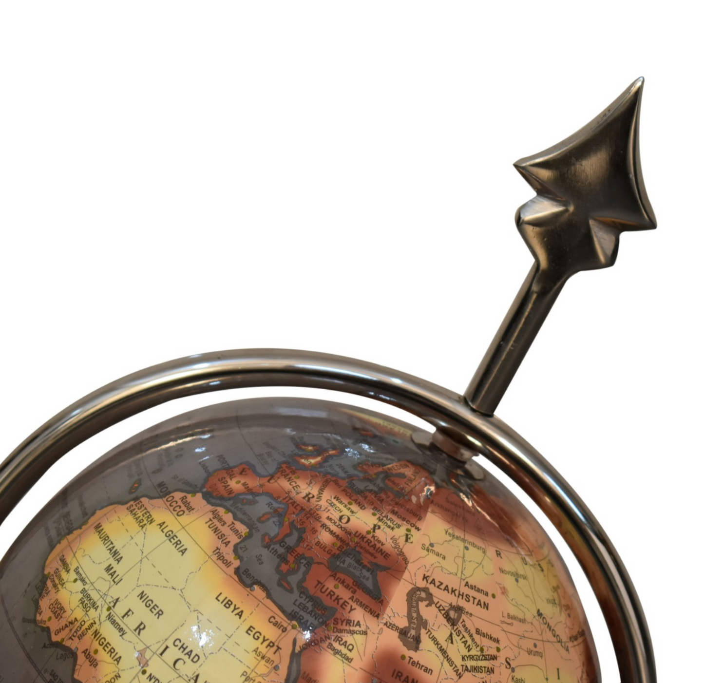 Spiritual decorative globe with metallic finish symbolising alignment and peace – Sofiya Designs Shop