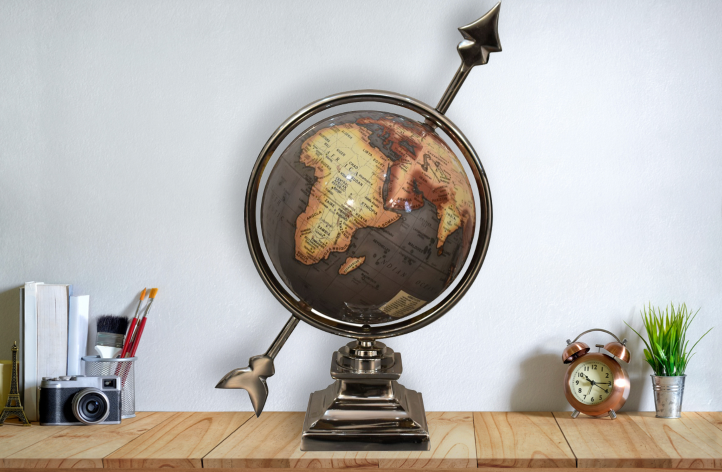 Spiritual decorative globe with metallic finish symbolising alignment and peace – Sofiya Designs Shop