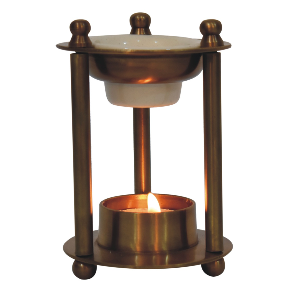 Brass Antique Burner Set - aromatherapy oil burner with tealights and essential oils by Sofiya Designs Shop