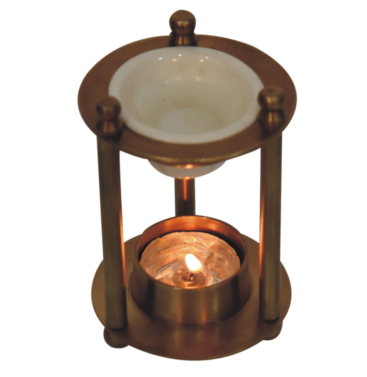 Brass Antique Burner Set - aromatherapy oil burner with tealights and essential oils by Sofiya Designs Shop