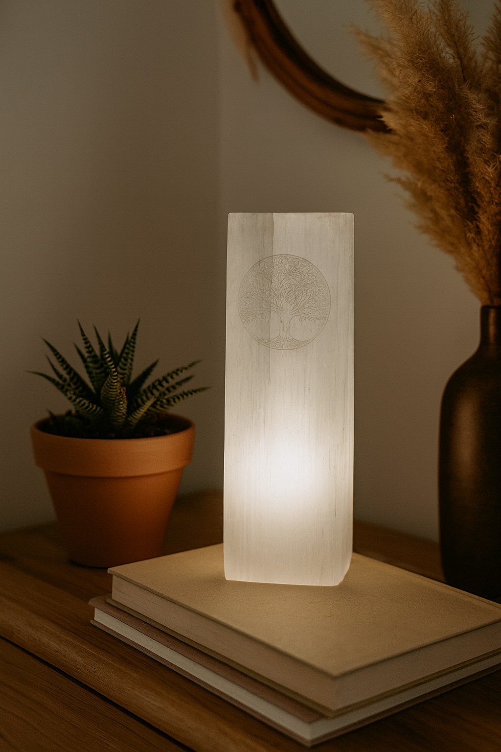 selenite lamp calm meditation