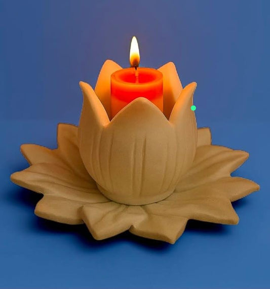 Lotus Bloom Candle Holder – Handcrafted Serenity for Your Space